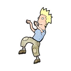 cartoon happy man doing funny dance N22