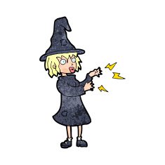 Cartoon Witch Casting Spell N28