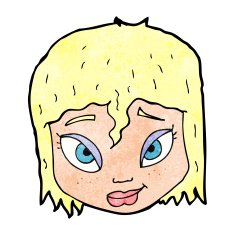 cartoon female face N183
