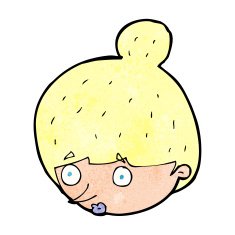 cartoon surprised woman's face N13