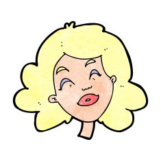 cartoon happy female face N225