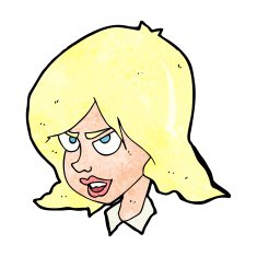 cartoon annoyed woman N238