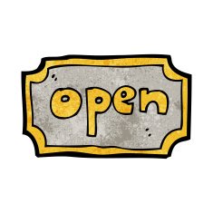 Cartoon Open Sign N11