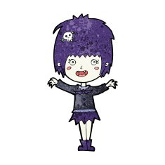 cartoon happy vampire girl N48