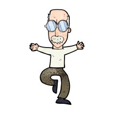 cartoon old man wearing big glasses N11
