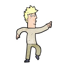 cartoon worried man pointing N36