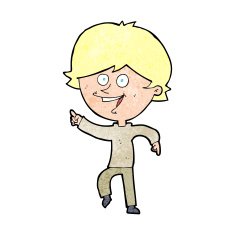 cartoon happy pointing man N23