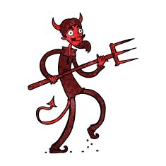 Cartoon Devil With Pitchfork N35