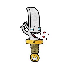 crazy knife cartoon character N12