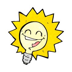 happy light bulb cartoon N4