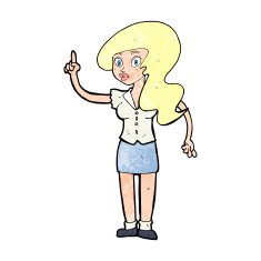 cartoon pretty woman with idea N84