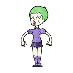 cartoon zombie monster woman N12