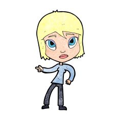 cartoon pointing woman N38