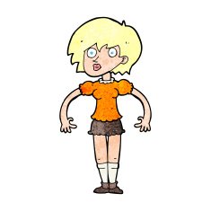 cartoon suprised woman N10