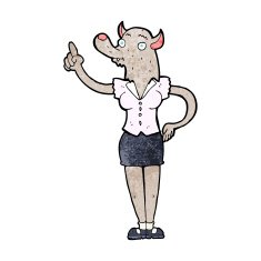cartoon werewolf woman with idea N8
