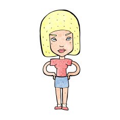 cartoon annoyed woman N240