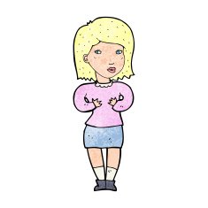 cartoon woman making excuses N22