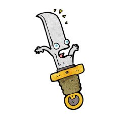 cartoon frightened knife N12
