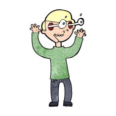 cartoon man with popping out eyes N36