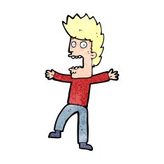 cartoon terrified man N356