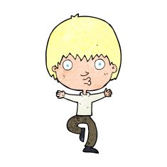 cartoon excited boy N189