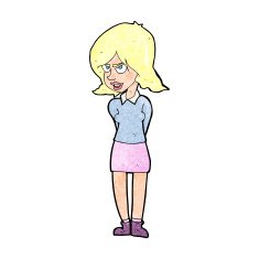 cartoon annoyed woman N241