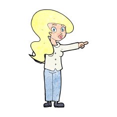 cartoon pretty woman pointing N48