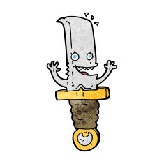 crazy cartoon knife character N12