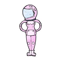 cartoon female astronaut N37