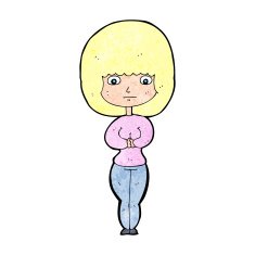 cartoon shy woman N63