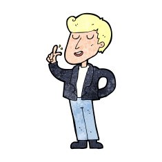 cartoon cool guy snapping fingers N11
