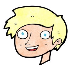 cartoon happy boy face N56