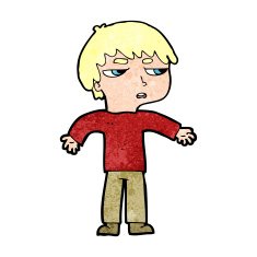 cartoon annoyed boy N46