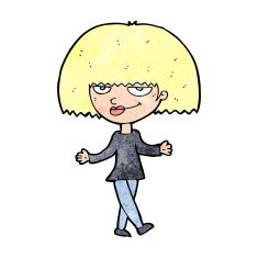 cartoon smug looking woman N12