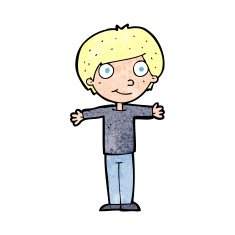 cartoon happy boy with open arms N24