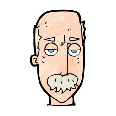 cartoon bored old man N23