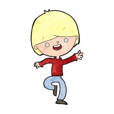 cartoon happy boy dancing N11