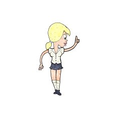 cartoon girl with idea N25