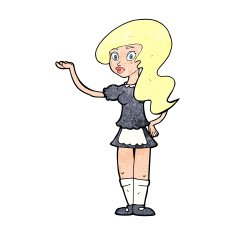 Cartoon Waitress N43
