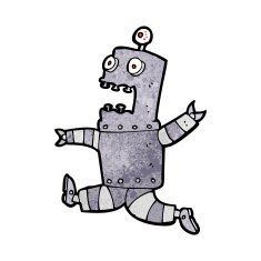 cartoon terrified robot N10