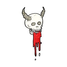 cartoon spooky halloween skull N16