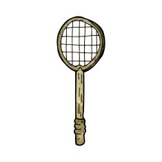 cartoon old tennis racket N12