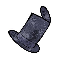 cartoon old top hat N26