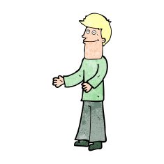 Cartoon Man Shrugging Shoulders N90