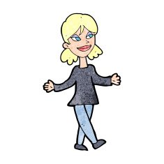 cartoon woman with no worries N47