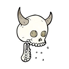 cartoon spooky skull N223
