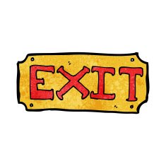 cartoon exit sign N24