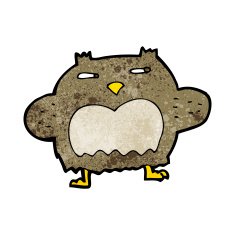 cartoon suspicious owl N12