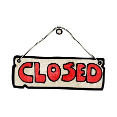 cartoon closed shop sign N12