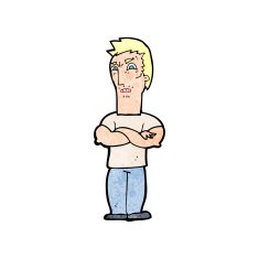 cartoon annoyed man with folded arms N24